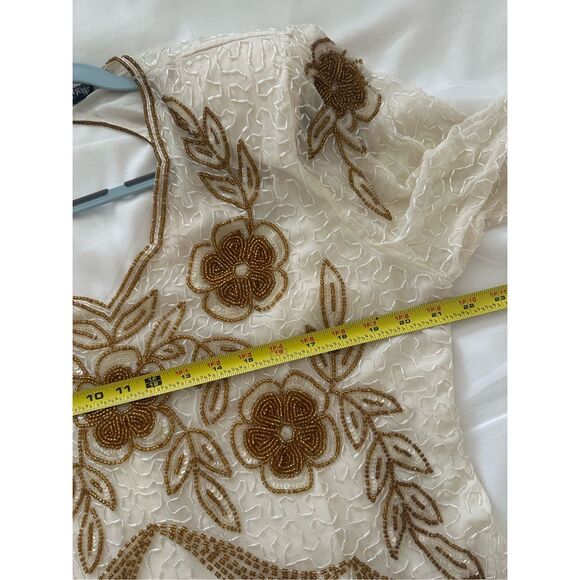 Vintage silk bead sequin long sleeve XL - Picture 8 of 13